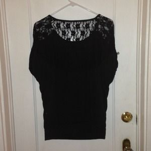 Lace shoulder top