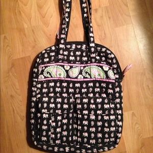 Vera Bradley Tall Zip Tote Pink Elephants