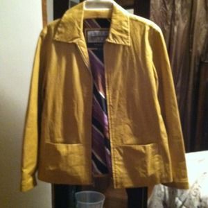 Mustard colored leather blazer