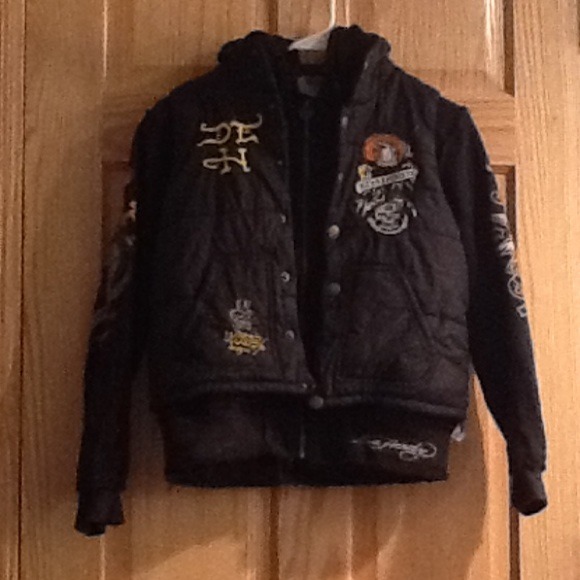 Kids Ed Hardy sweat jacket with attached vest