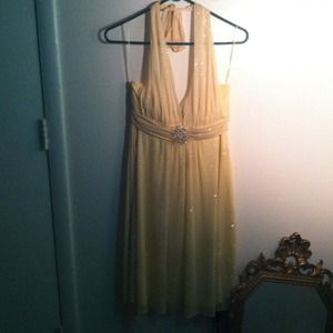 Yellow sparkly formal dress