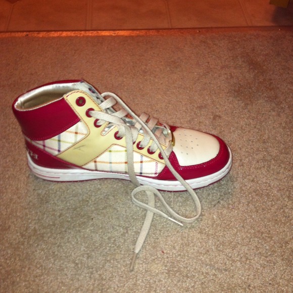 Coach Plaid Leather/Patent Leather Gym Shoes