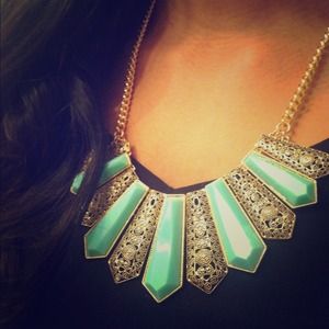 Turquoise and Bronze Statement Necklace