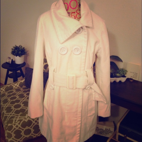 Asymmetrical Winter White Coat