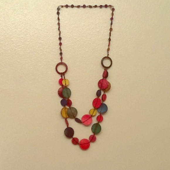 Colorful wooden South American necklace
