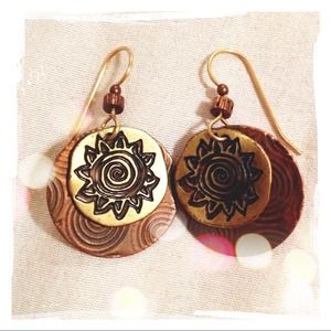 SALE!! 🎉🎉! Gold and Bronze Sun Earrings!