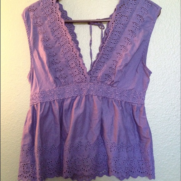 Navy deep V blouse