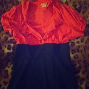 Pink and black blouse