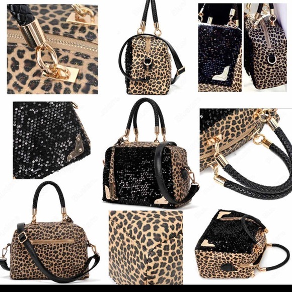 New luxury Cheetah n black handbag!!