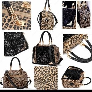 New luxury Cheetah n black handbag!!