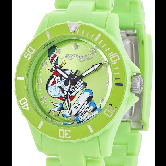 💓SOLD💓 Ed Hardy VIP Green Plastic Watch