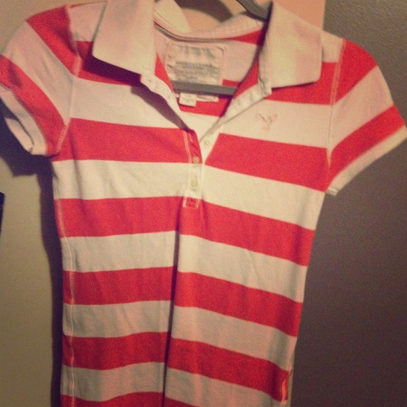Striped American eagle polo