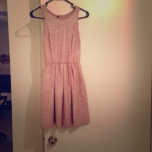 Metallic Gold Nude Dress