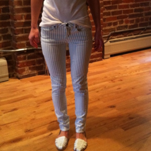 Striped skinny jeans