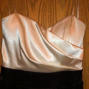 Black & Creme Strapless Dress, Size 5/6