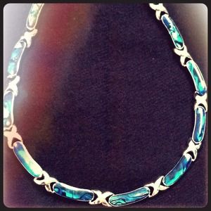 Jamaican turquoise hook necklace