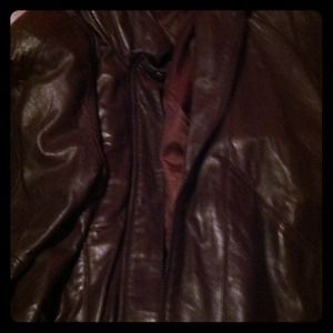 Brown leather jacket