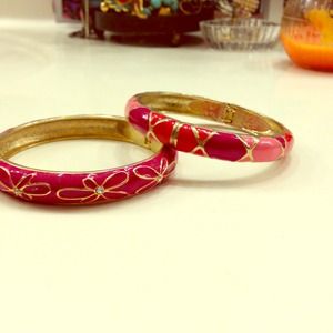 Two pink,purple,red Bangles