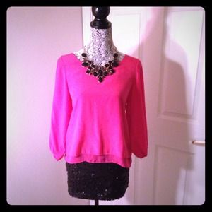 Bundle!! Hot pink blouse, black skirt &blue top :)