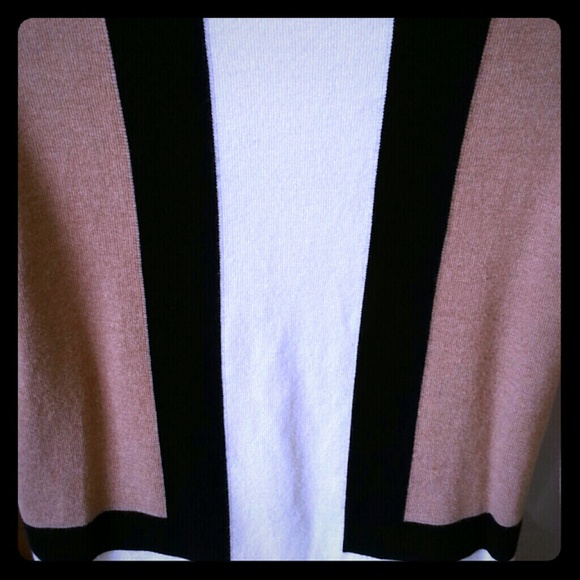 INC intarsia black tan white sweater Zara madewell