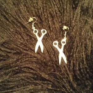 Vintage rhinestone studded shears earrings