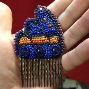 bead embroidery hair comb
