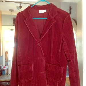 Sonoma Burgundy 3 button 2 pocket blazer!