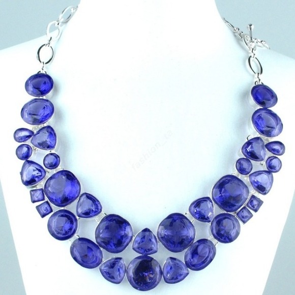 Jewelry - Deep Blue Crystal Labradorite Silver Necklace