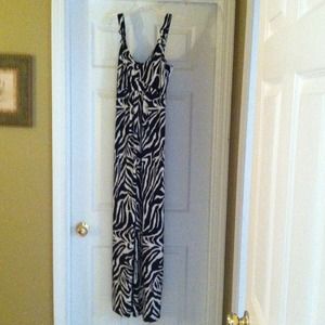 Zebra-print maxi dress