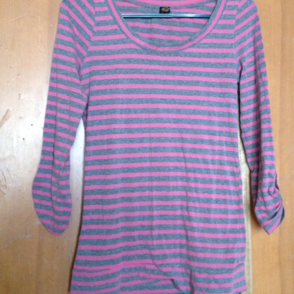 Pink and gray striped shirt