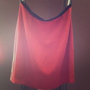 Red skirt w black velvet trim