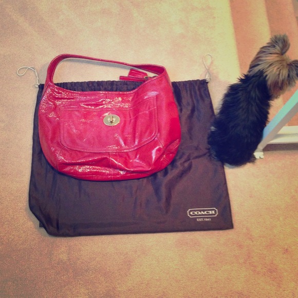REDUCED! Red patent leather Coach handbag