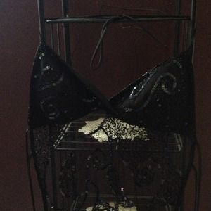 Black lacy top
