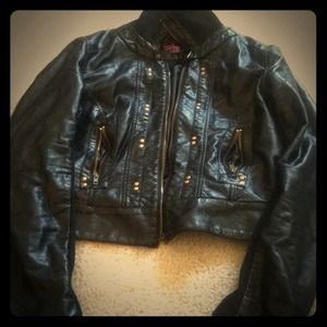 Black leather jacket