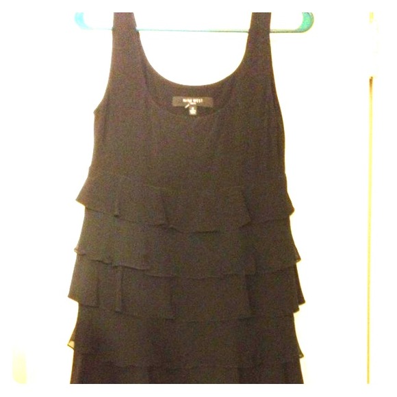 Nine West black ruffle dress