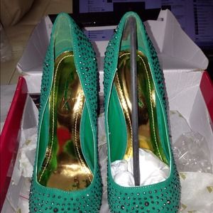 Alba Emerald Rhinestone heels