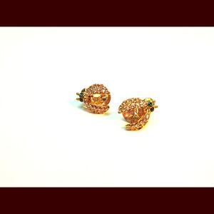 Bundle. shiny golden ladybug & bow earrings