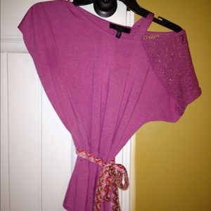 Jessica Simpson Youth XL Purple off the shoulder