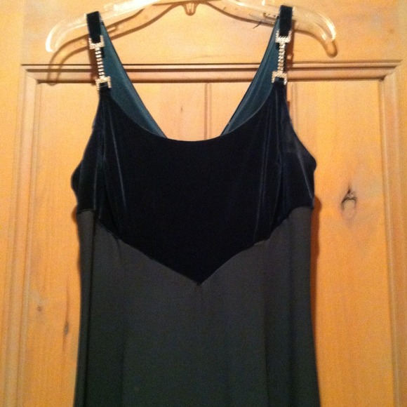 Pine green vintage long gown