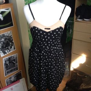 Super soft navy/tan dress w/ open back