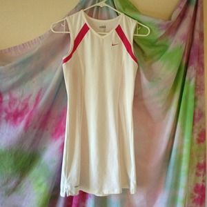 White and pink NikeFitDry athletic dress