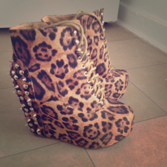 Jeffrey campbell inspired spiked cheetah booties