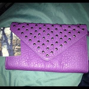 Purple &/or White studded clutch w/detachable ...