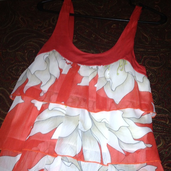 Short sleeved orange blouse - Picture 1 of 3