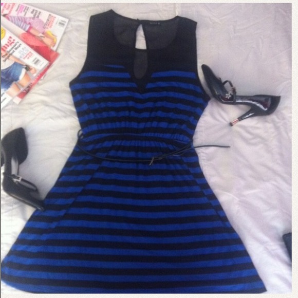 💙SOLD💙 Black and blue stripe dress