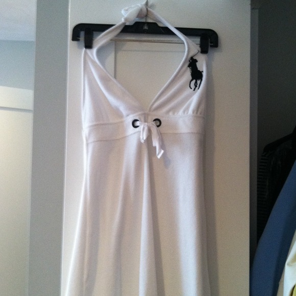 White terry cloth coverup