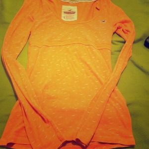 Orange long sleeve hollister shirt