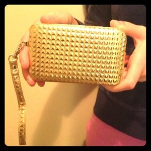 Pretty Gold Phone Clutch Wristlet