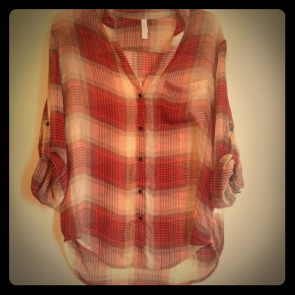Sheer "flannel" tunic