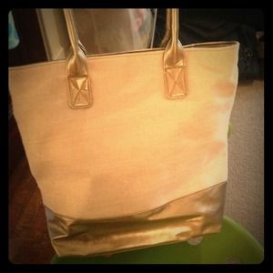 Cute metallic canvas tote
